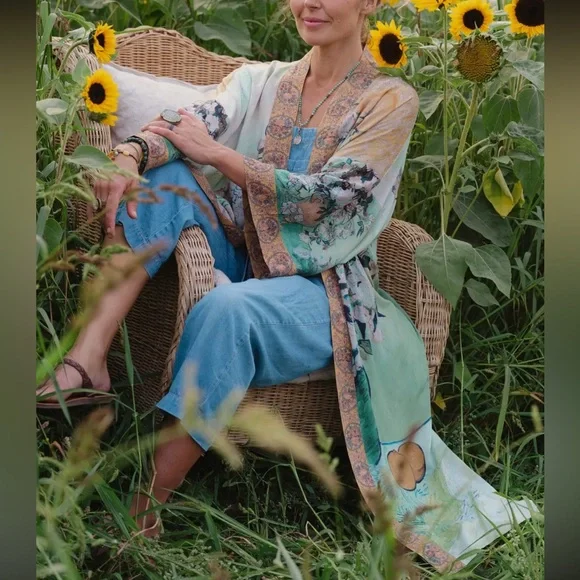 I Paint My Dream Van Gogh Opera Duster Kimono Robe - Picture 2 of 14